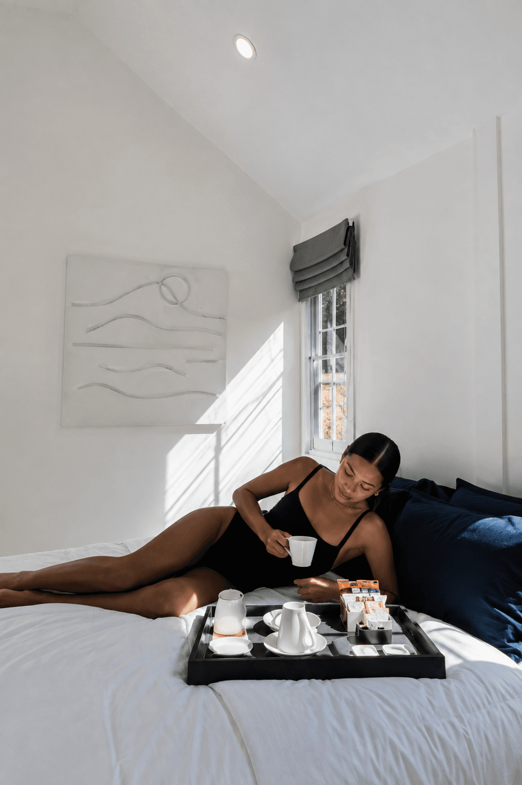 Breakfast in bed at the villa