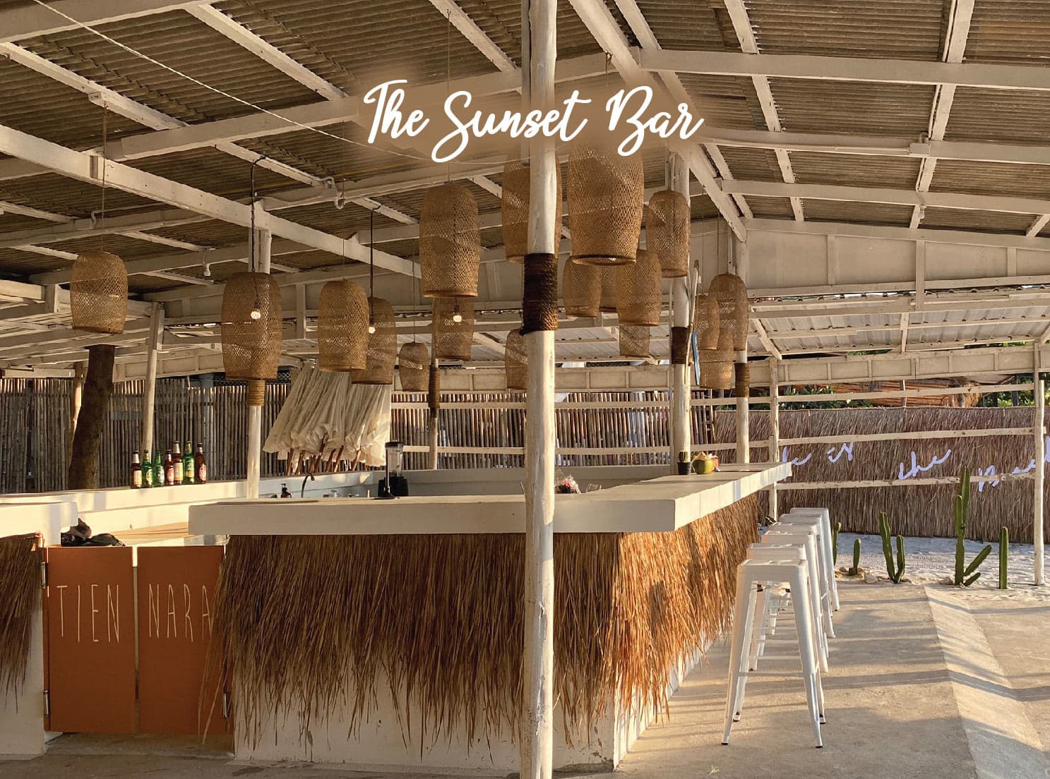 Sunset at the beach bar, Tiennara Resort